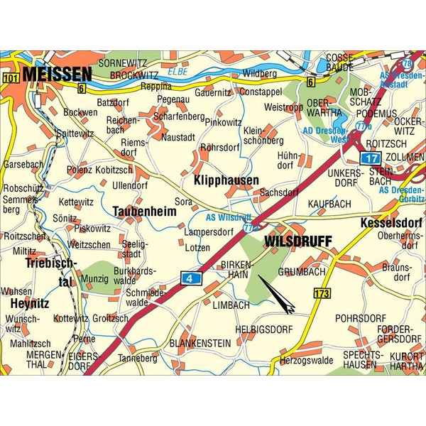 Linkselbische Täler zwischen Dresden und Meißen 1 : 33 000 - Wanderkarte