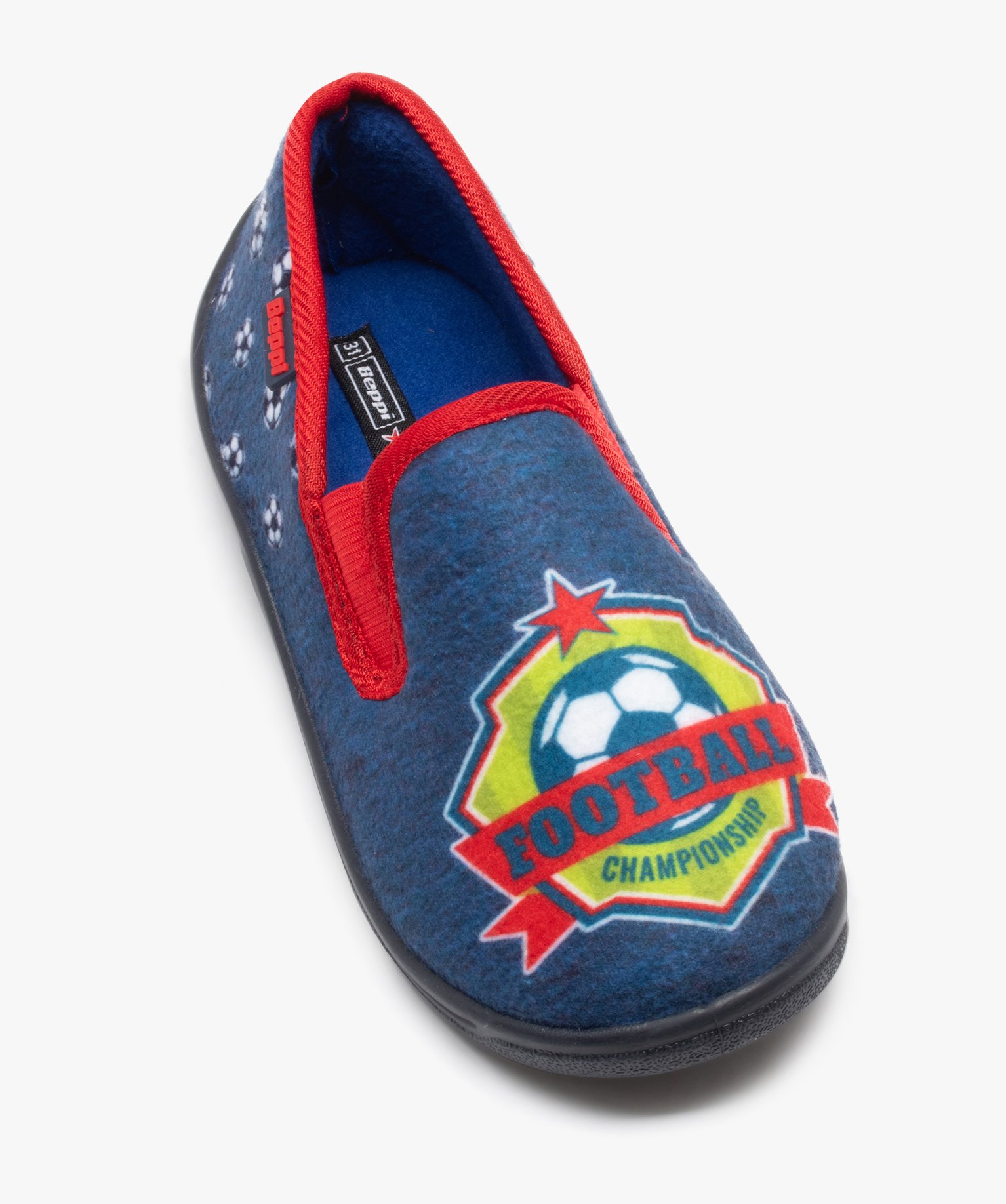 Chaussons Garçon pantoufles imprimées football - Beppi bleu | GEMO