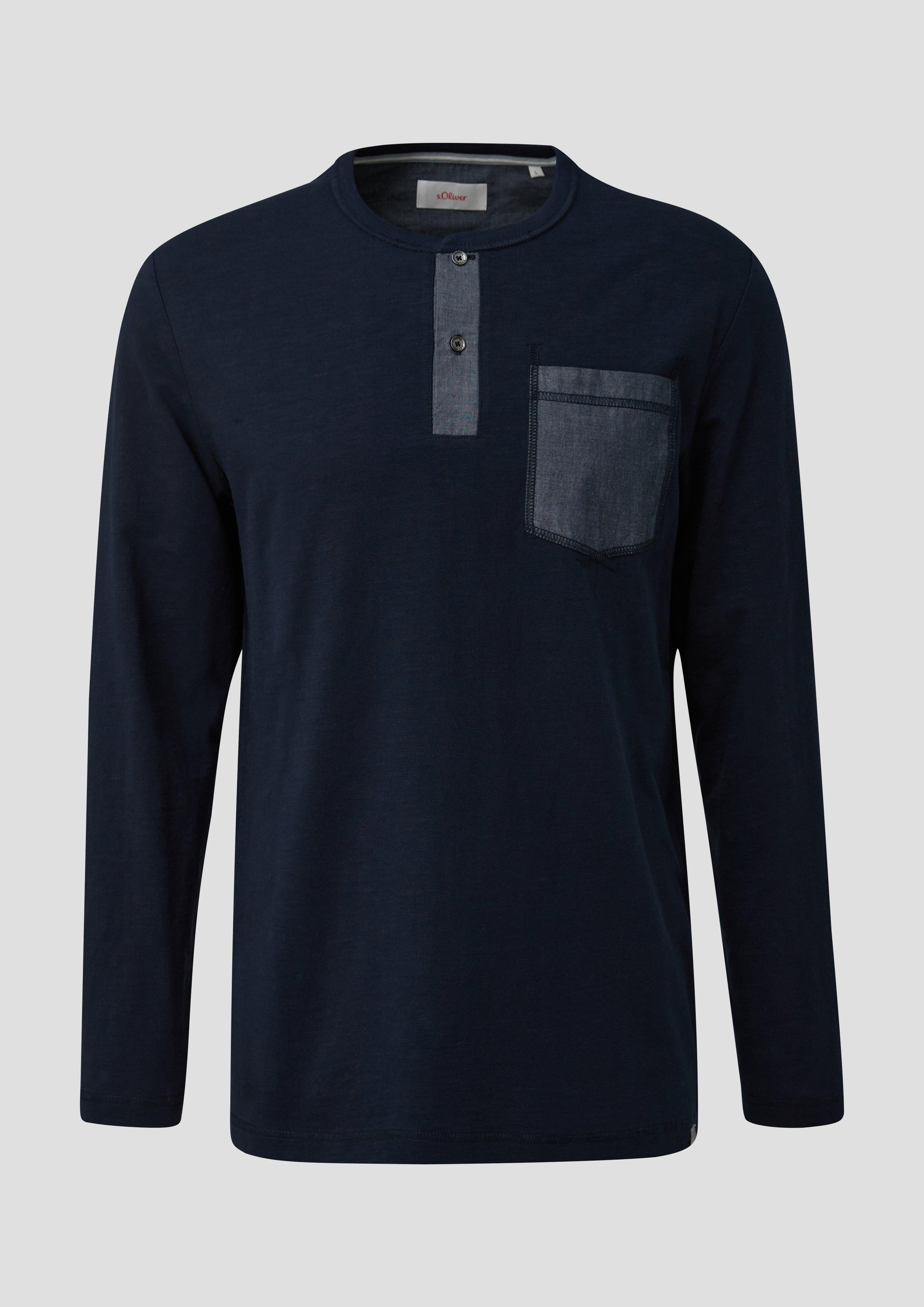 Langarmshirt mit Henley-Ausschnitt  2143931-5978