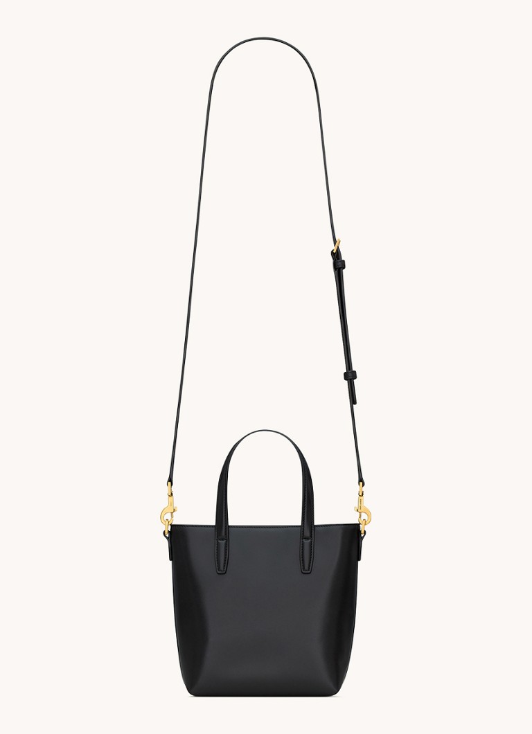 Bolsa Saint Laurent Shopping Mini em pele de vitelo com alça de ombro removível.