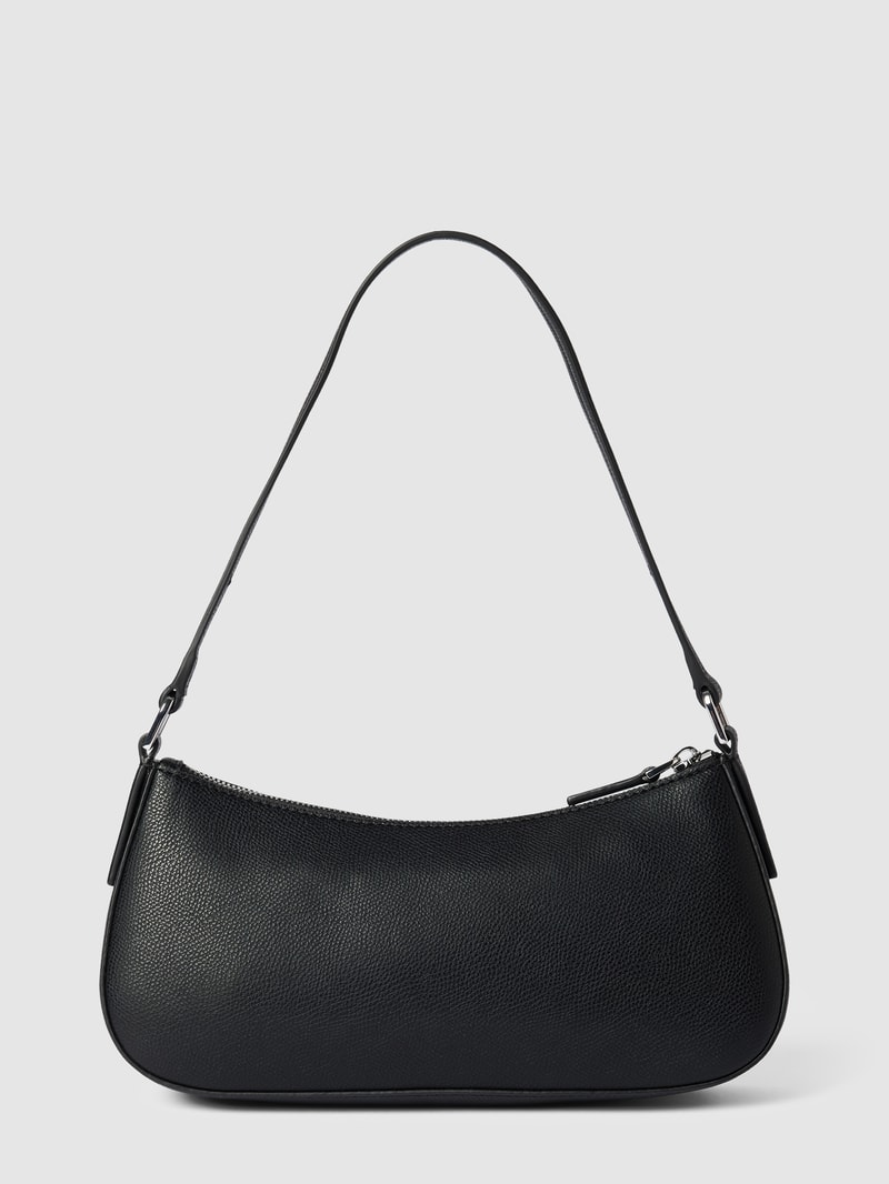 Hobo Bag mit Label-Applikation Modell 'CHRIS' in schwarz