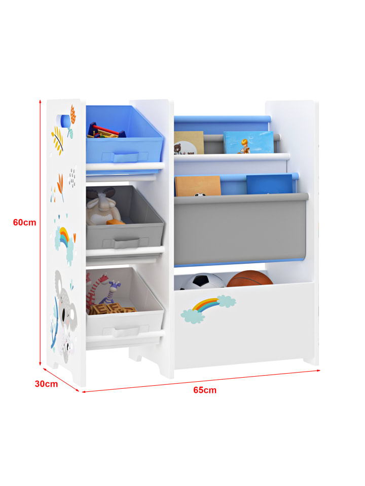 en.casa Kinderregal Vimianzo in Blau (H)60cm (B)65cm (T)30cm günstig kaufen onesize
