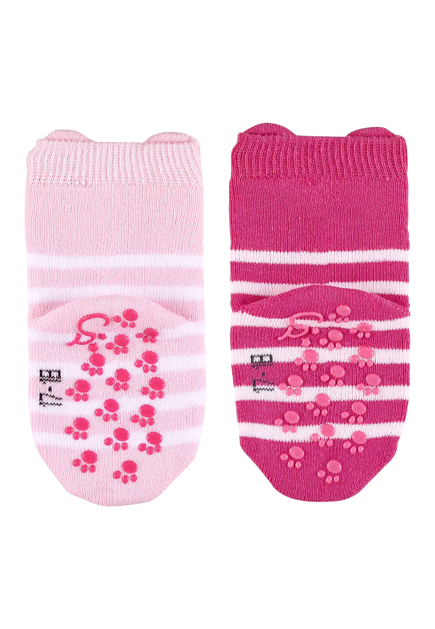 ABS-Krabbelsocken 2er-Pack Katze mit 3D-Ohren