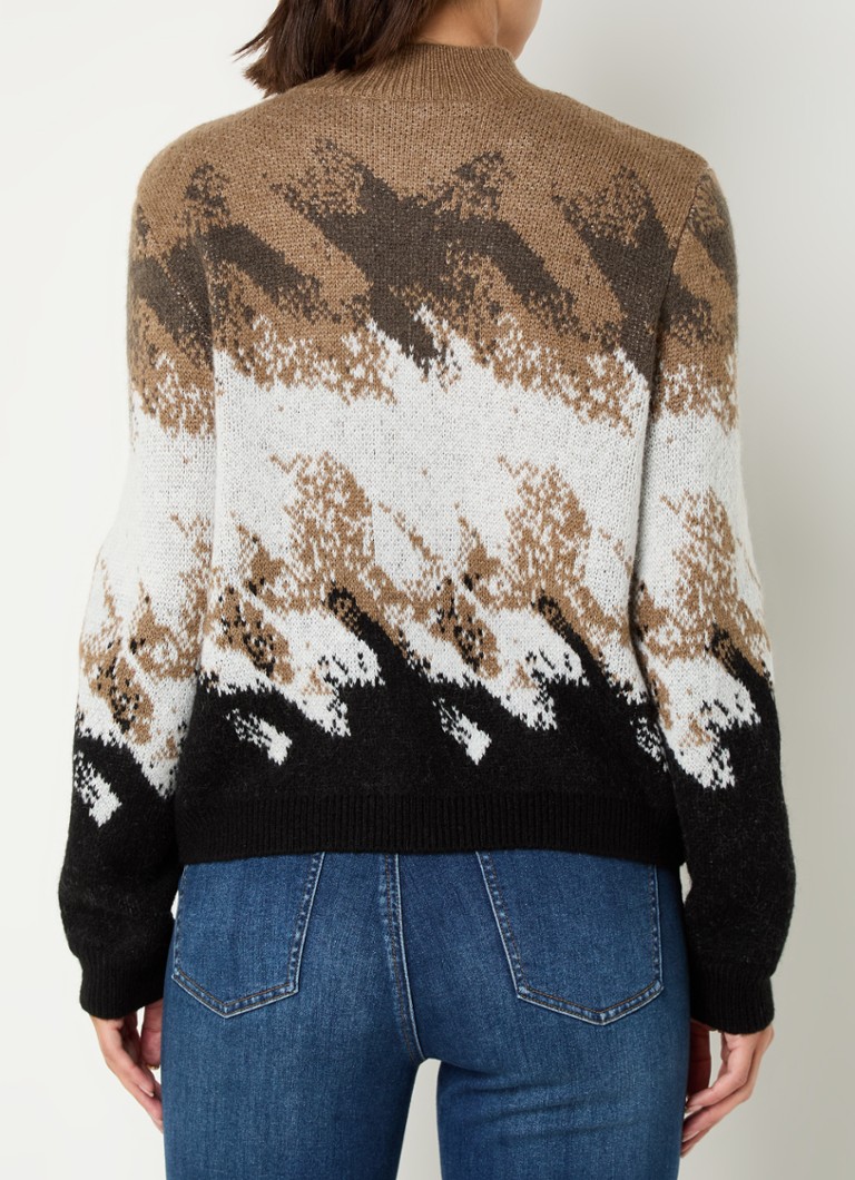 Sweter Taifun z cienkiej dzianiny z mieszanki wełny i nadrukiem
