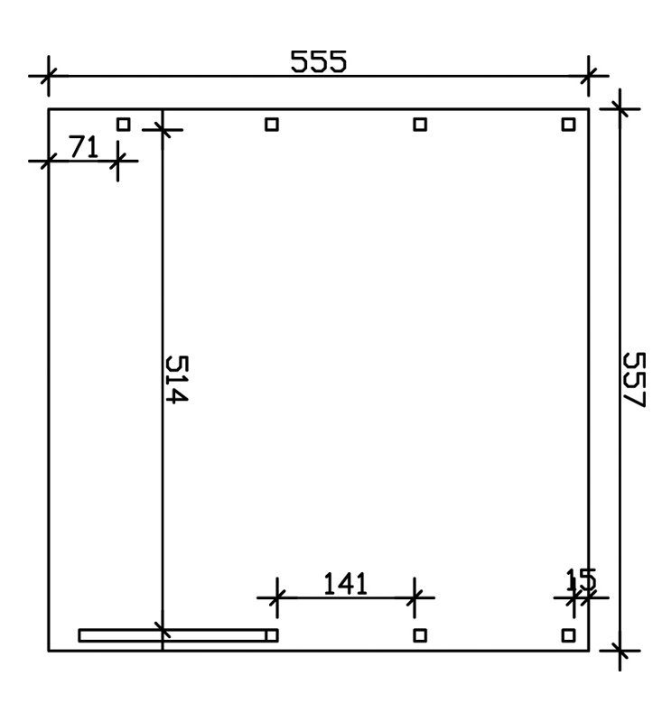 Skanholz Doppelcarport Friesland 7, BxT: 557x555 cm, 201 cm Einfahrtshöhe