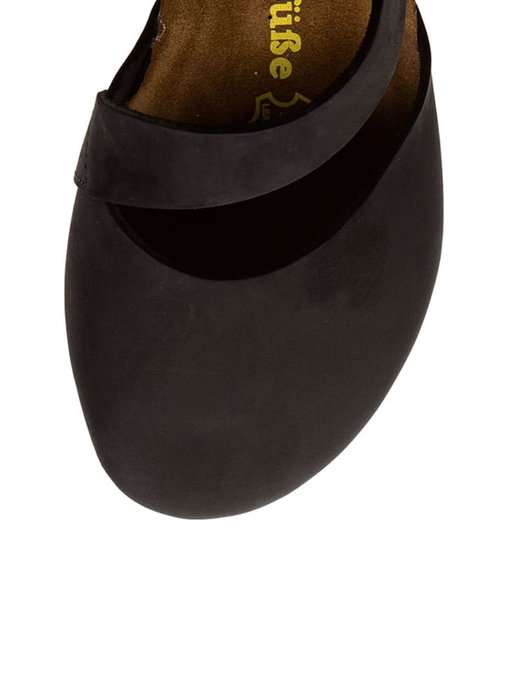 Comfortfusse Leder-Ballerinas in Schwarz günstig kaufen