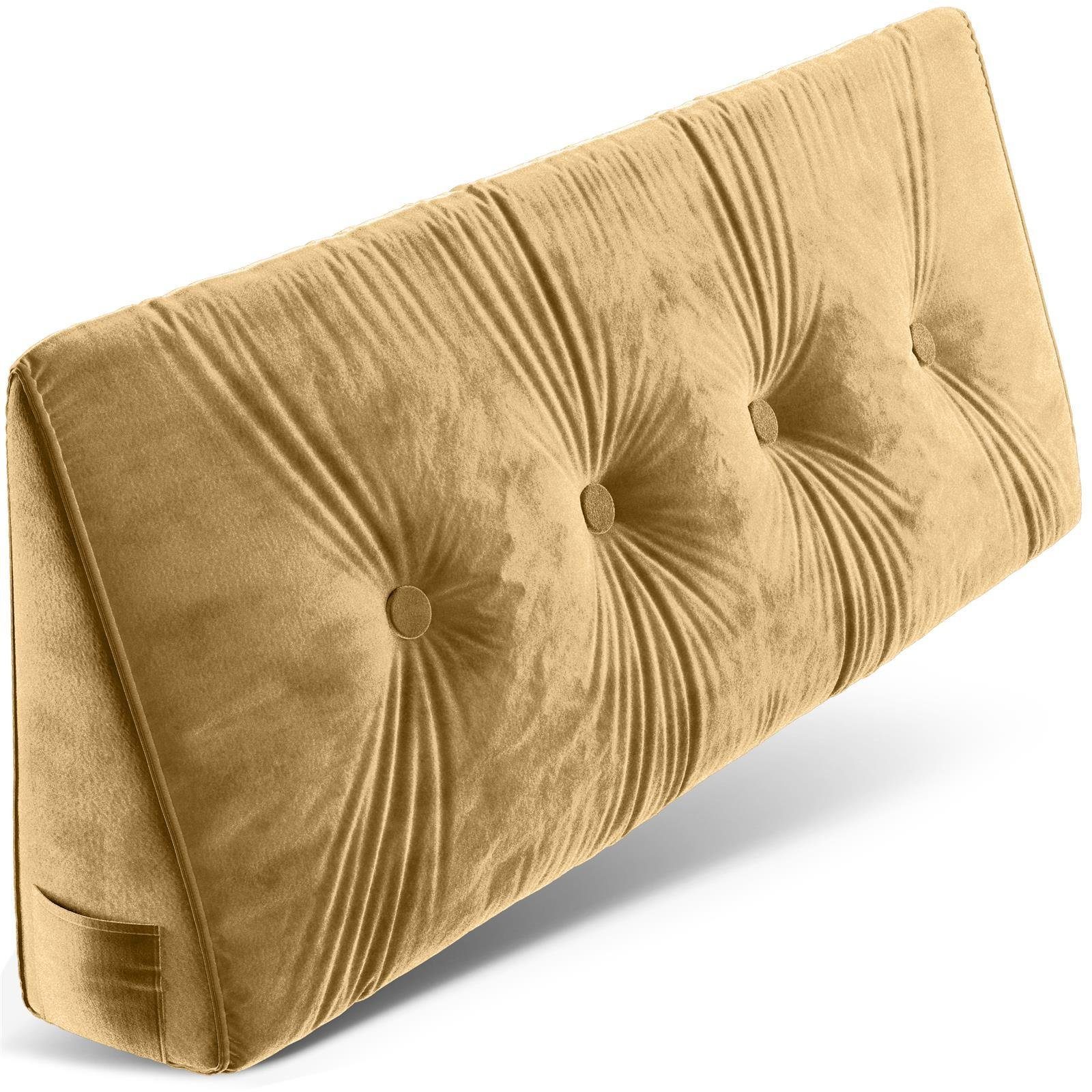 Björn&Schiller Rückenkissen Dreieckiges keilförmiges, Palettenkissen, Lounge Kissen Beige, ideal als Kopfkissen, Nackenkissen oder Bett Kopfteil Kissen