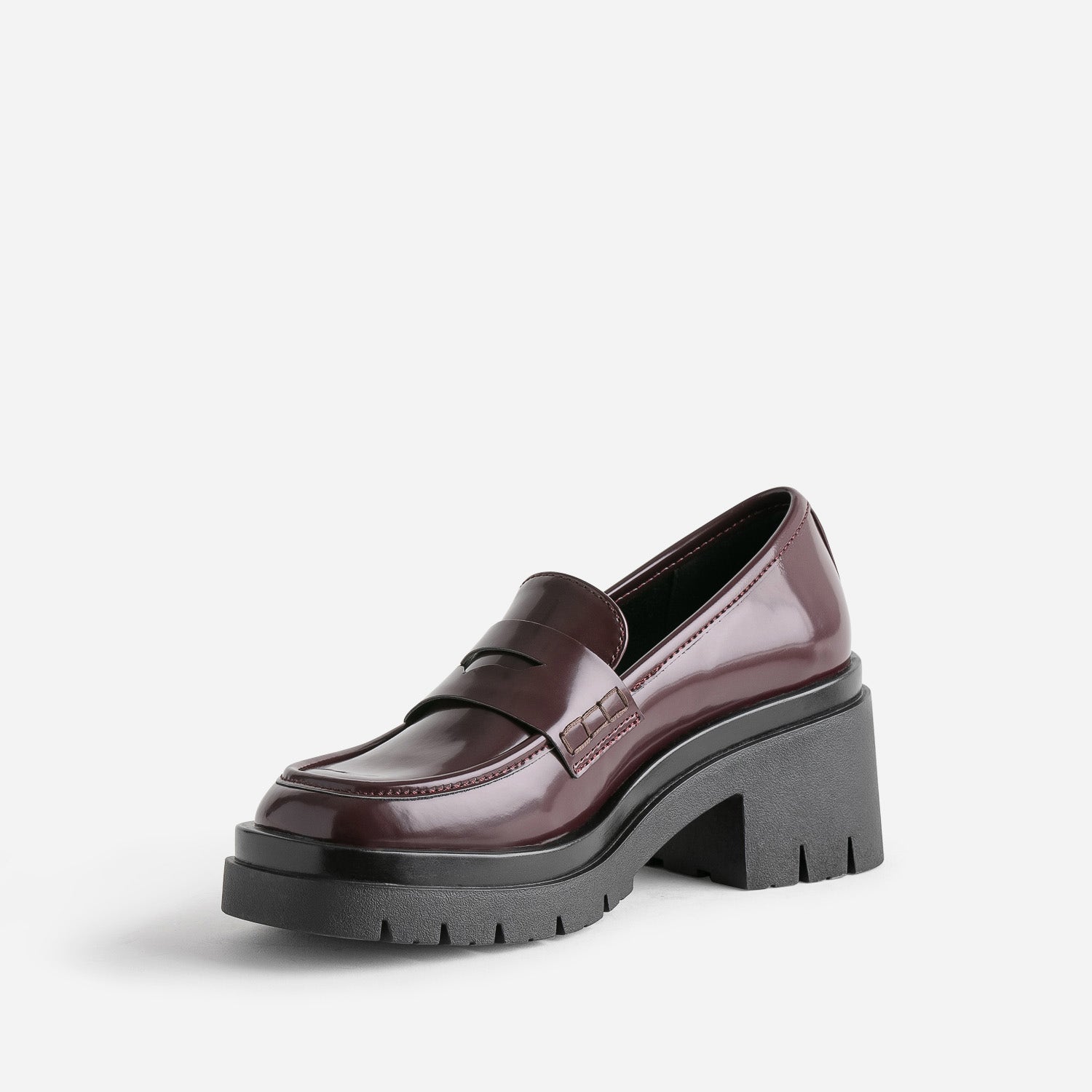 Mocassin TEXTO bordeaux à talon cranté