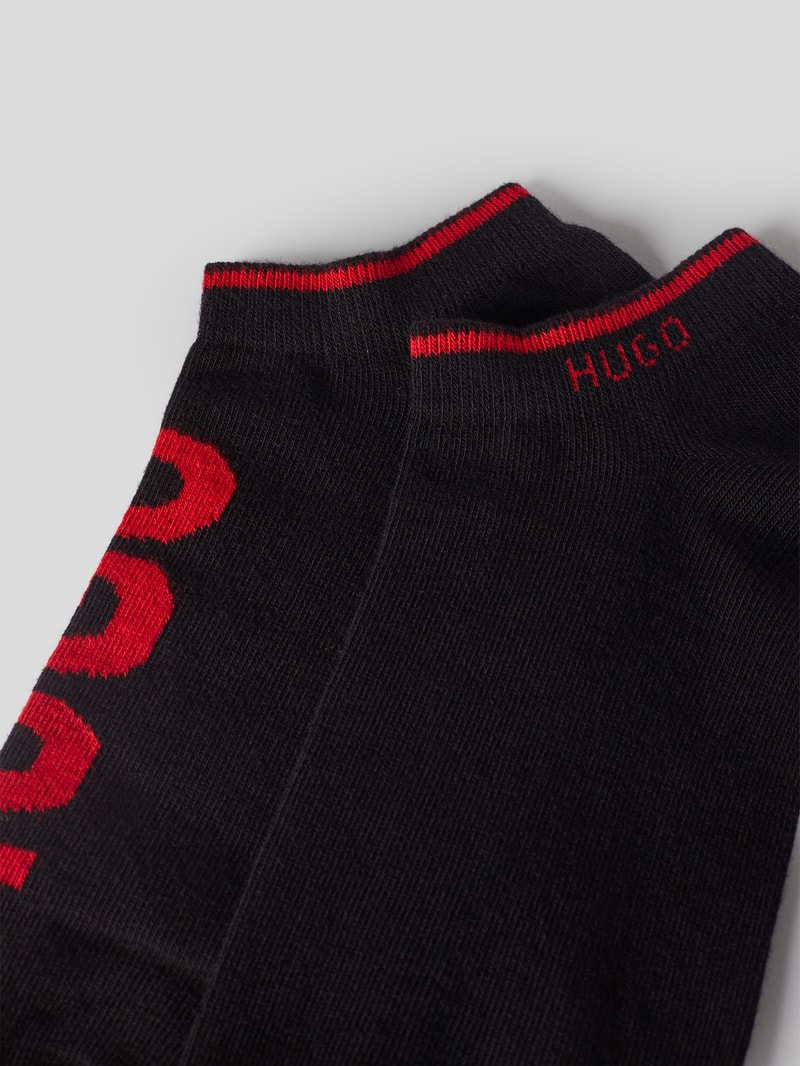 Sneakersocken mit Logo-Print im 2er-Pack in schwarz