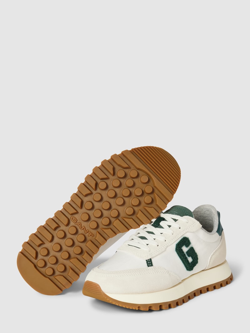 Sneaker mit Label-Details Modell 'Caffay' in offwhite