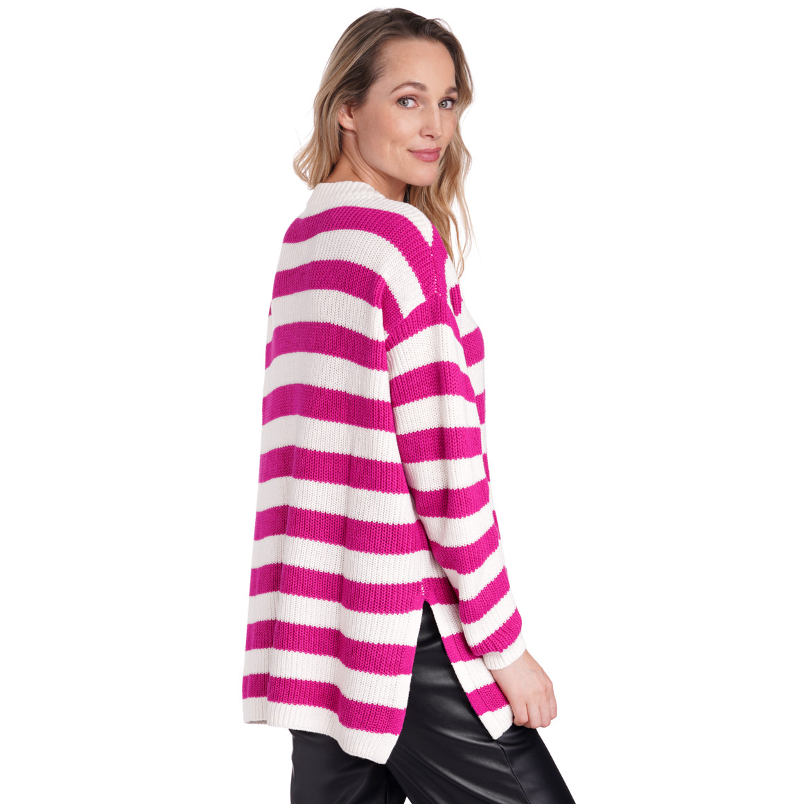 Damen Strickpullover mit Blockstreifen