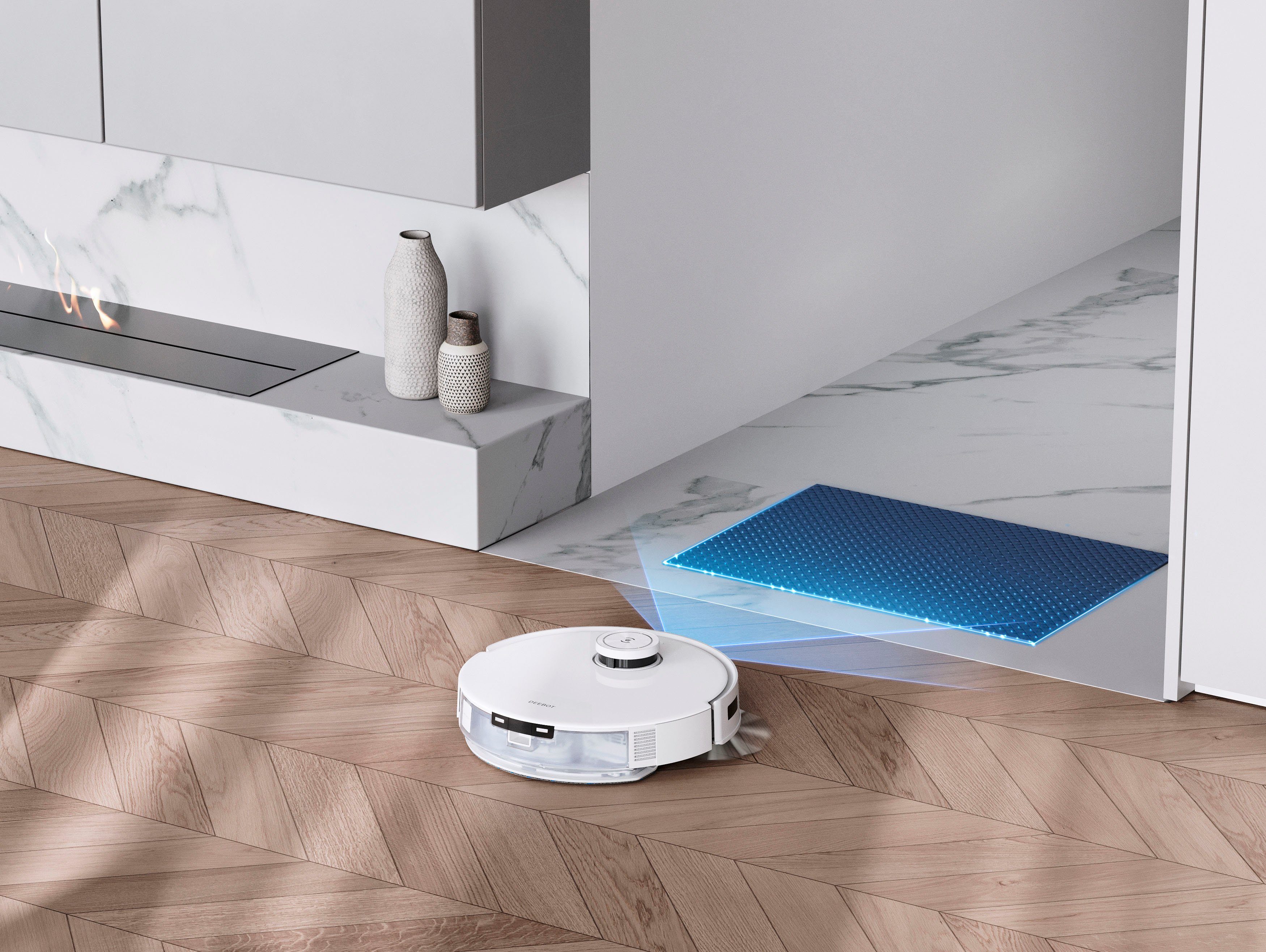 ECOVACS Nass-Trocken-Saugroboter DEEBOT T10, 45 W, 3000PA, DToF-Laser, KI Hinderniserkennung, für alle Fussbodenarten