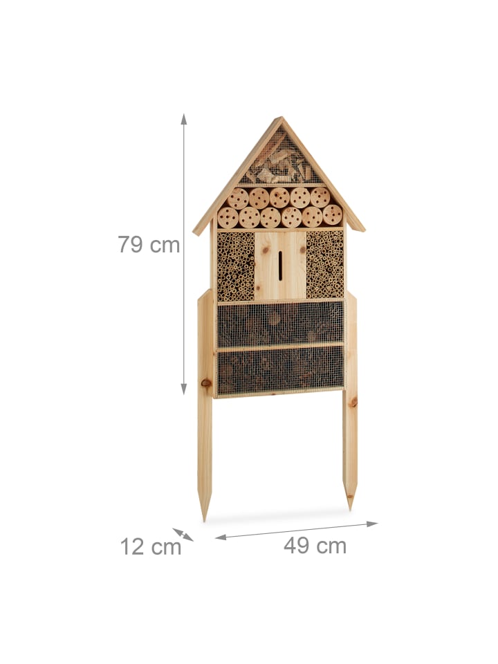 relaxdays Insektenhotel in Natur - (B)49 x (H)79 x(T)12 cm günstig kaufen onesize