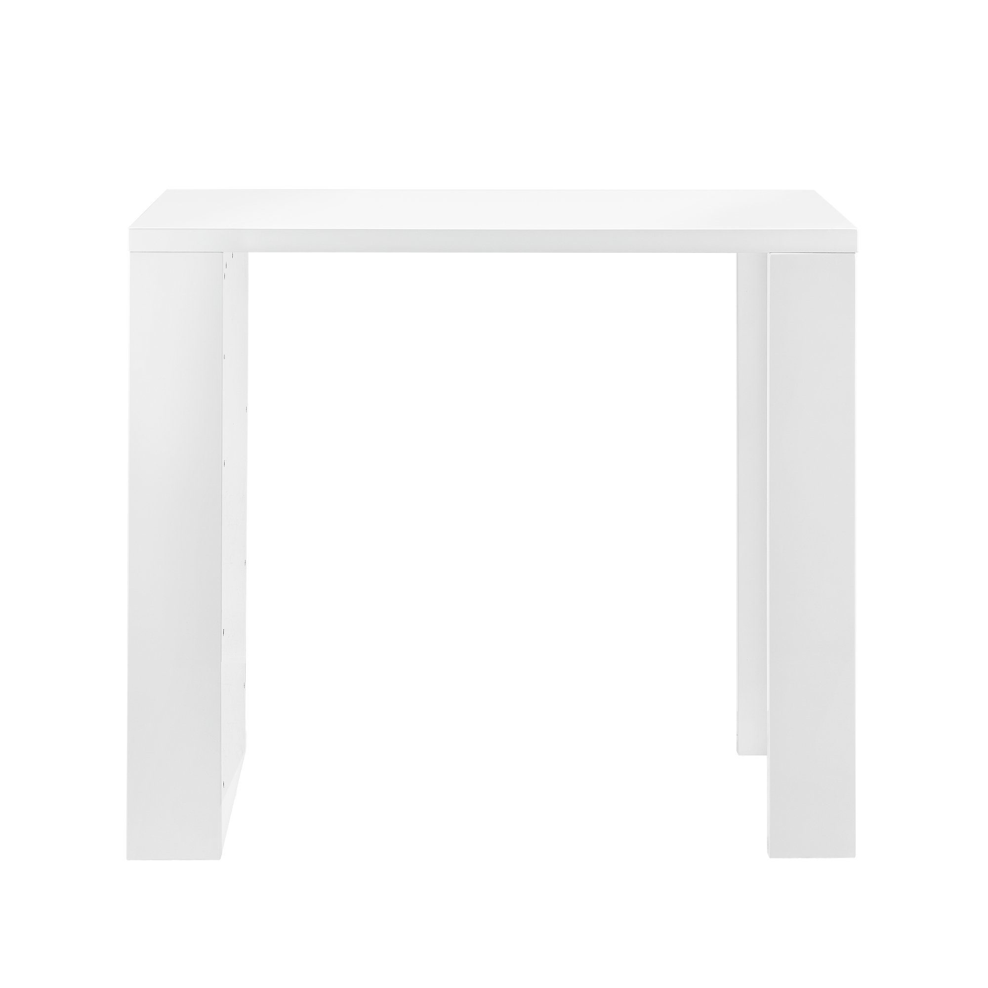 en.casa Bartisch, Bonn Bartheke mit seitlichem Regal weiß 117 x 57 x 106,5 cm