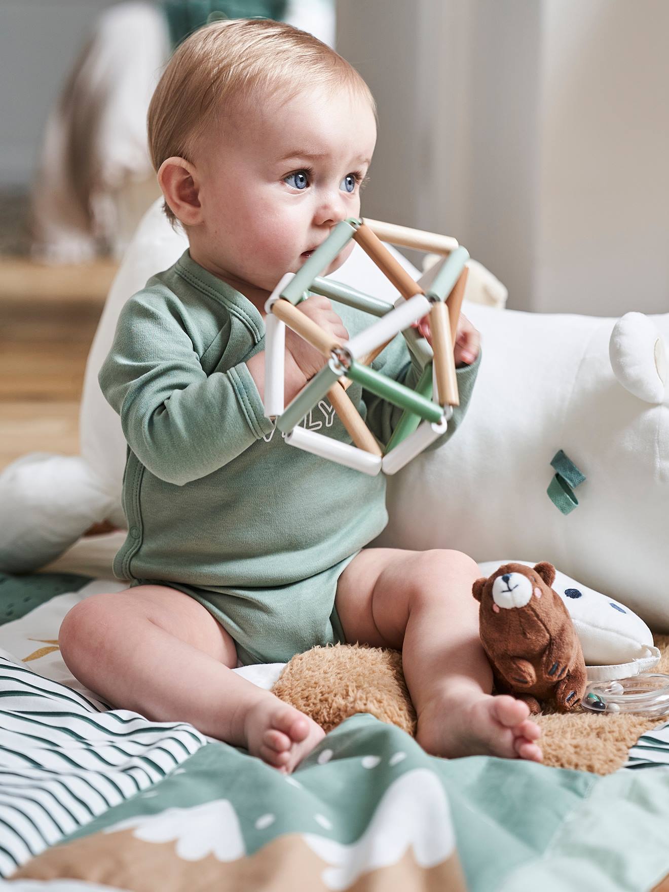 Balle d'éveil en bois GREEN FOREST beige