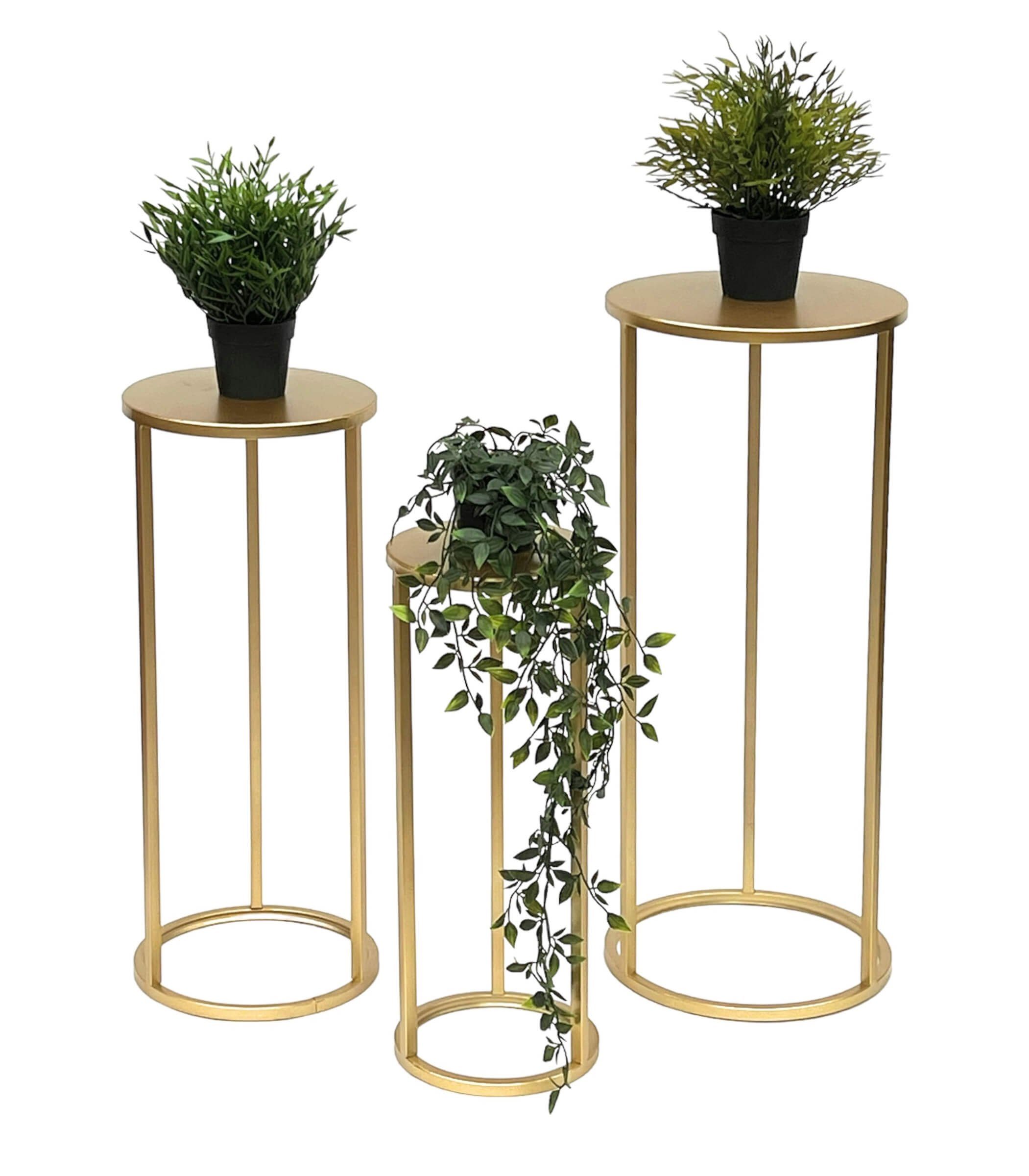 DanDiBo Blumenhocker Blumenhocker Metall Gold Rund Blumenständer 96510 3er Set (3er Set)