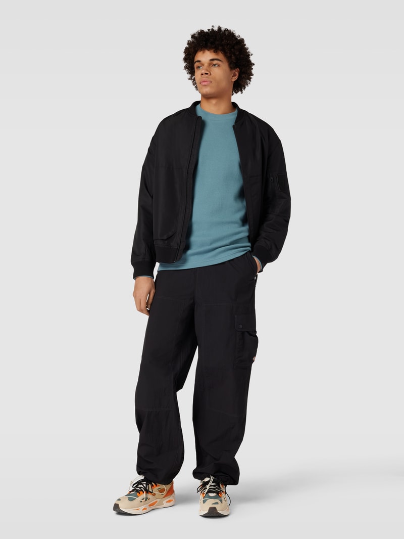Longsleeve mit Label-Patch in rauchblau
