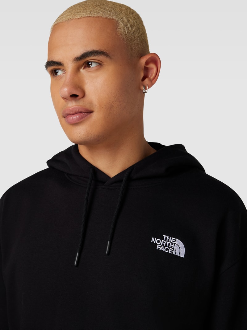 Hoodie mit Label-Stitching in schwarz