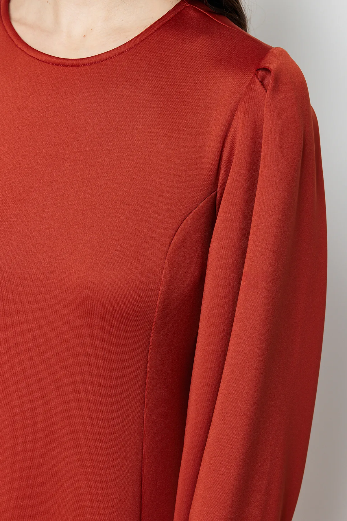 Trendyol Modest  A-Linien-Strickkleid aus Scuba-Stoff in Tile-Optik - TCTSS24EB00110