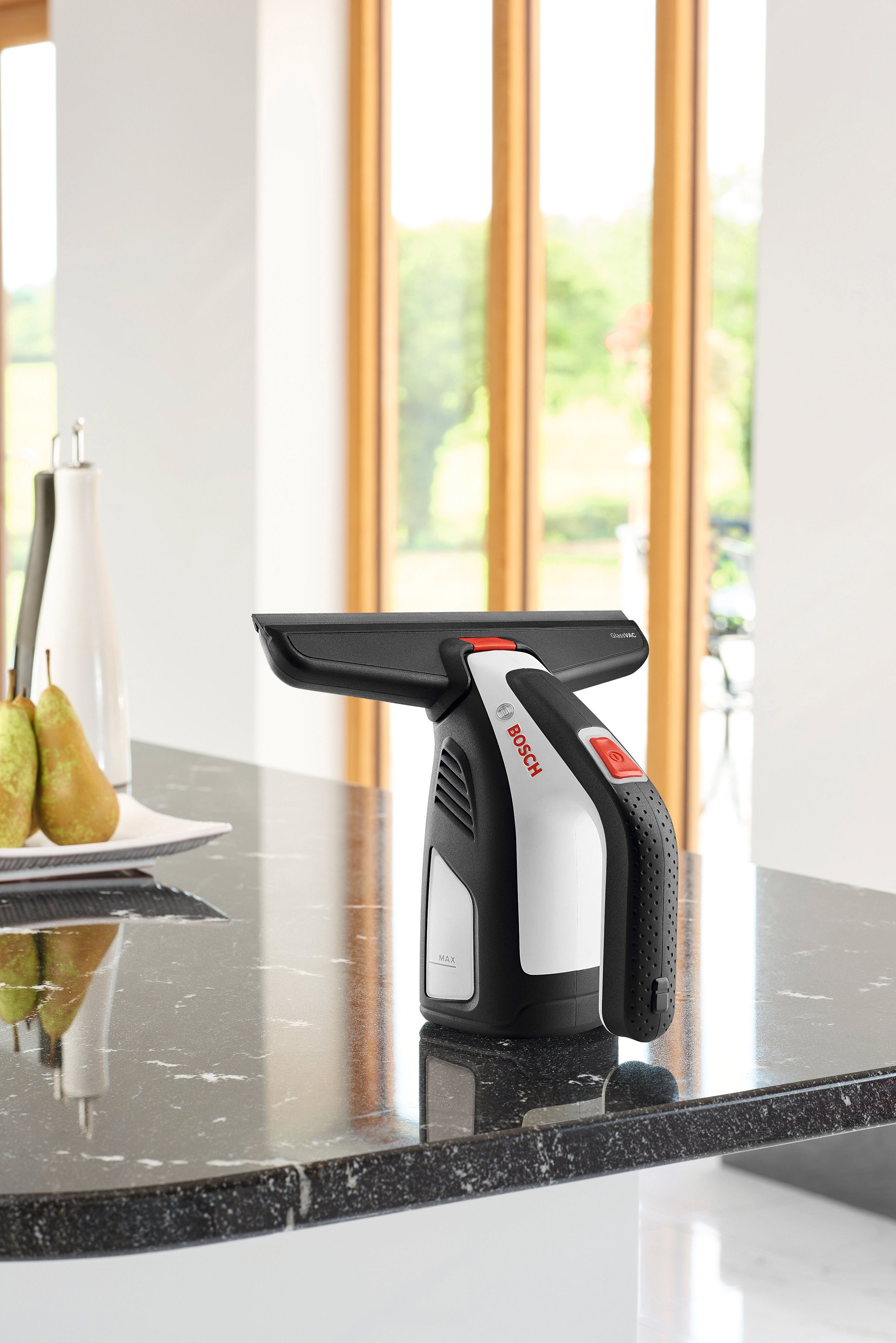 Bosch Home & Garden Akku-Fenstersauger GlassVac Solo Plus, inkl. Saugkopf, Spray-Applikationsflasche, Micro-USB-Kabel