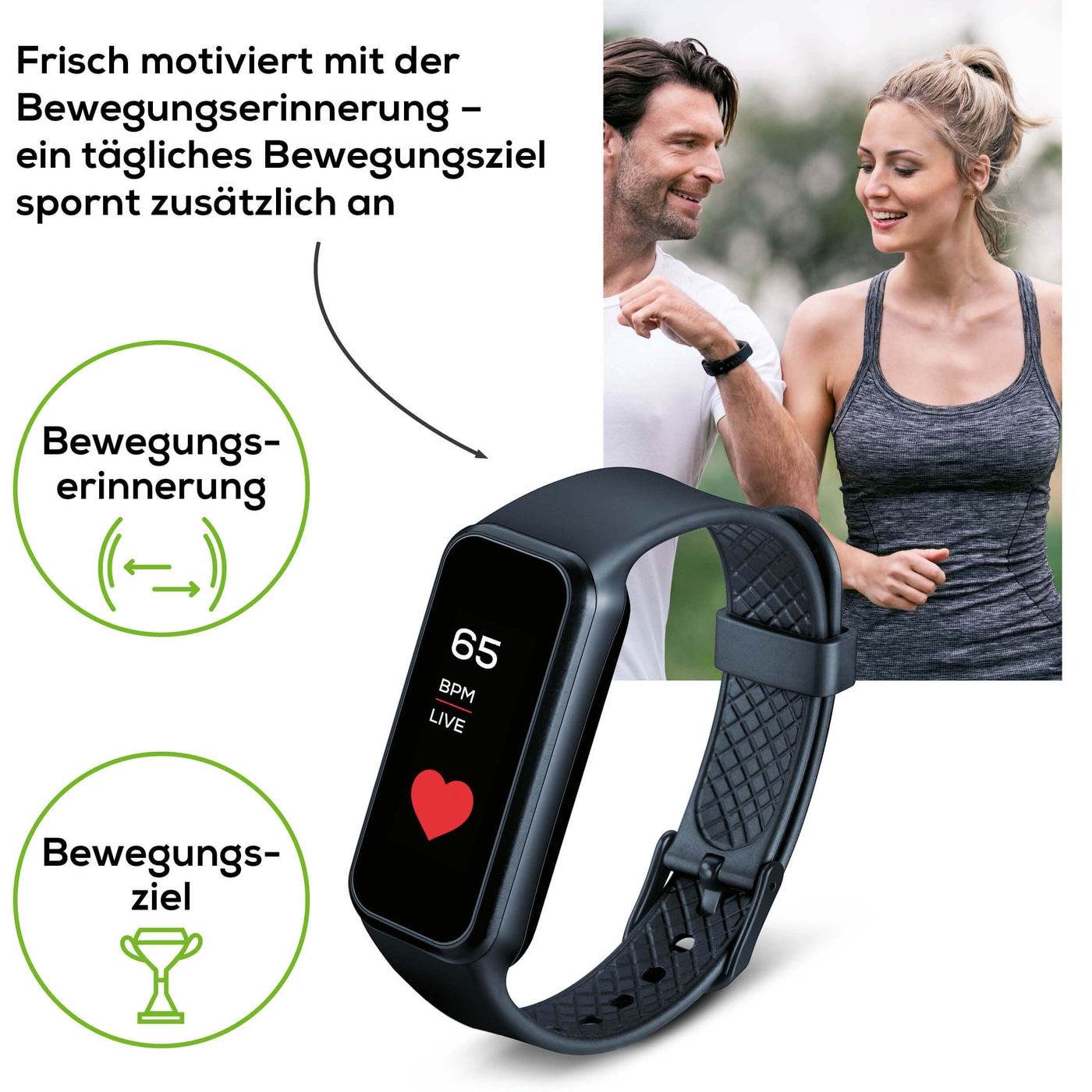 Beurer Aktivitätssensor AS 99 Pulse Bluetooth®-Tracking Fitnessuhr mit Nachrichtenfunktion, Pulsmessung & Kamera-Fernauslöser
