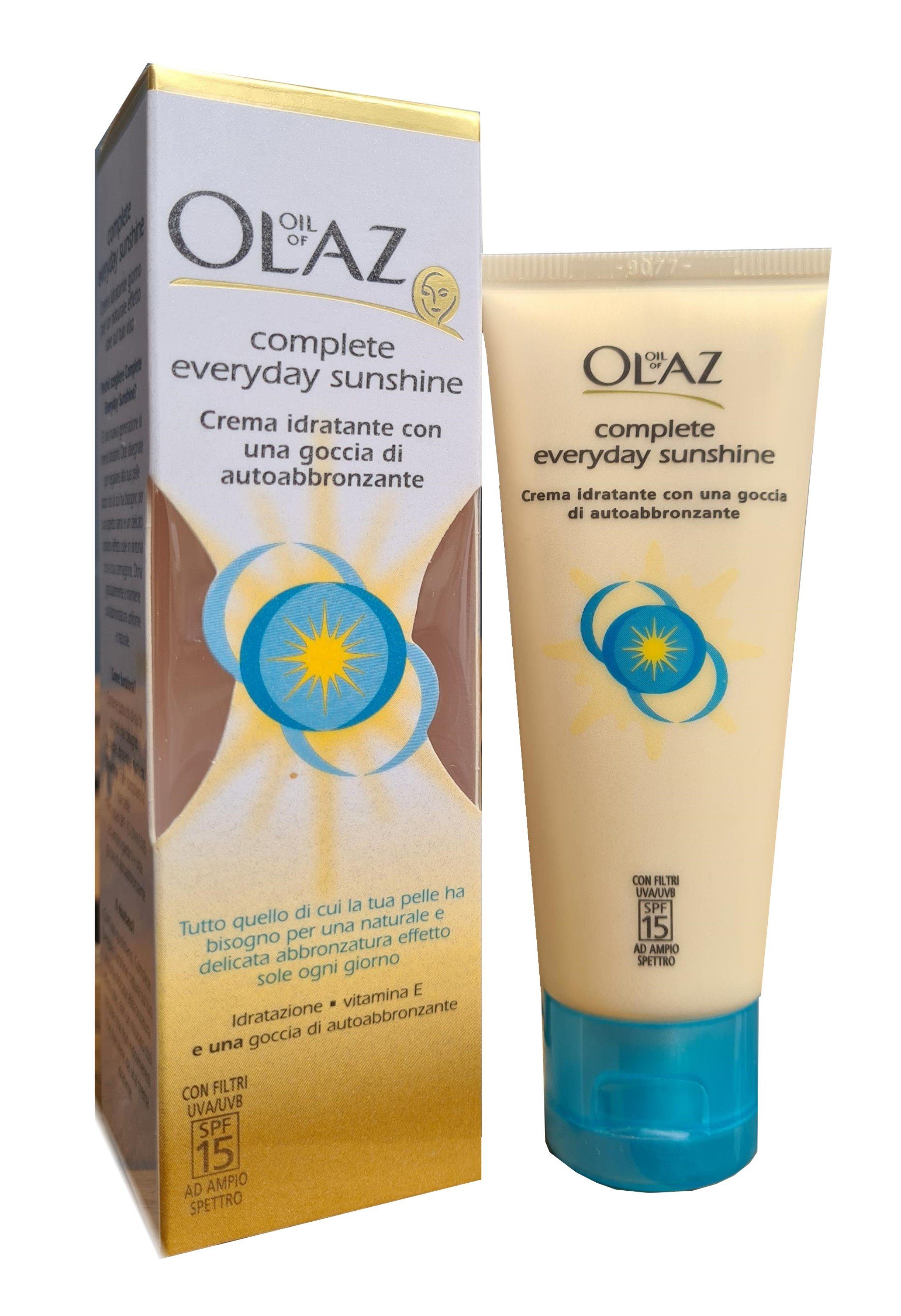 OLAZ Selbstbräunungscreme Total Complete Everyday Sunshine 40ml Gesicht Selbstbräunungscreme, und Make up für natürliche & fleckenfreie Bräune, straffung, jüngeres Aussehen, Anti Falten Hautcreme Naturkosmetik Anti-Aging Tagescreme mit Vitamin E Beau