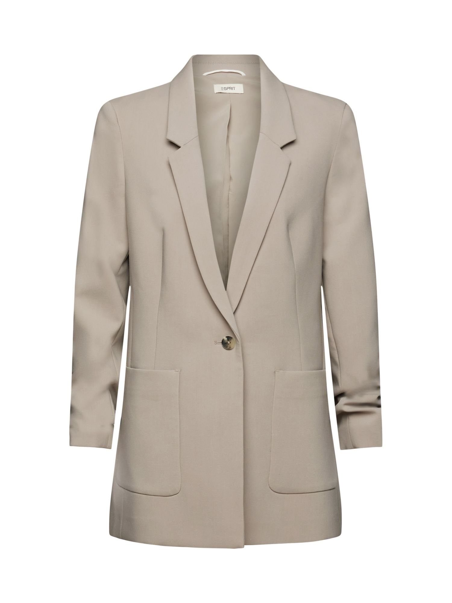 Esprit Longblazer Blazer mit gerafften Ärmeln