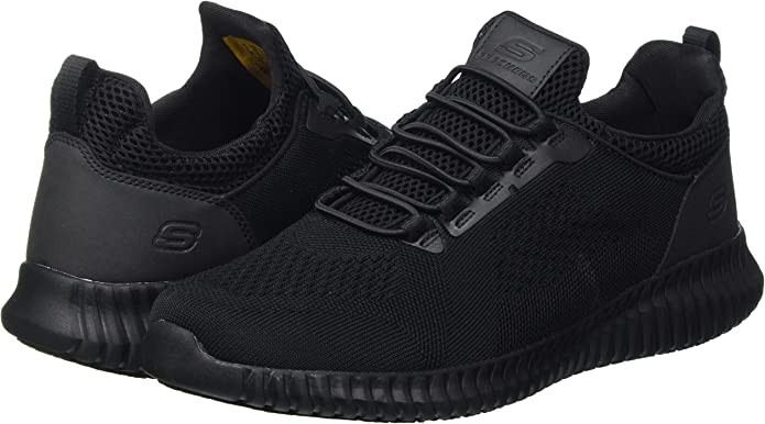 SKECHERS Freizeit Schnürer schwarz Große Arbeitsschuhe für Herren. Entdecke