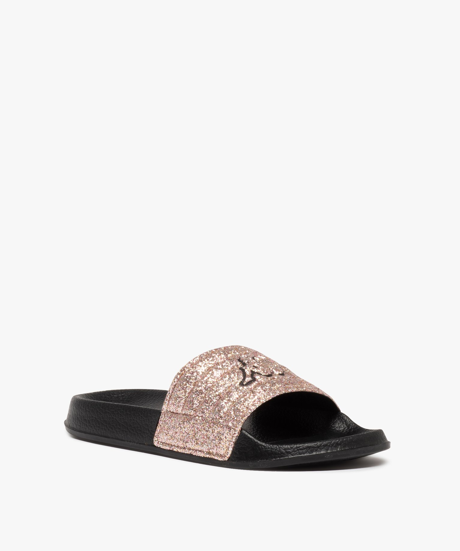 Mules de piscine fille pailletées – Kappa noir | GEMO