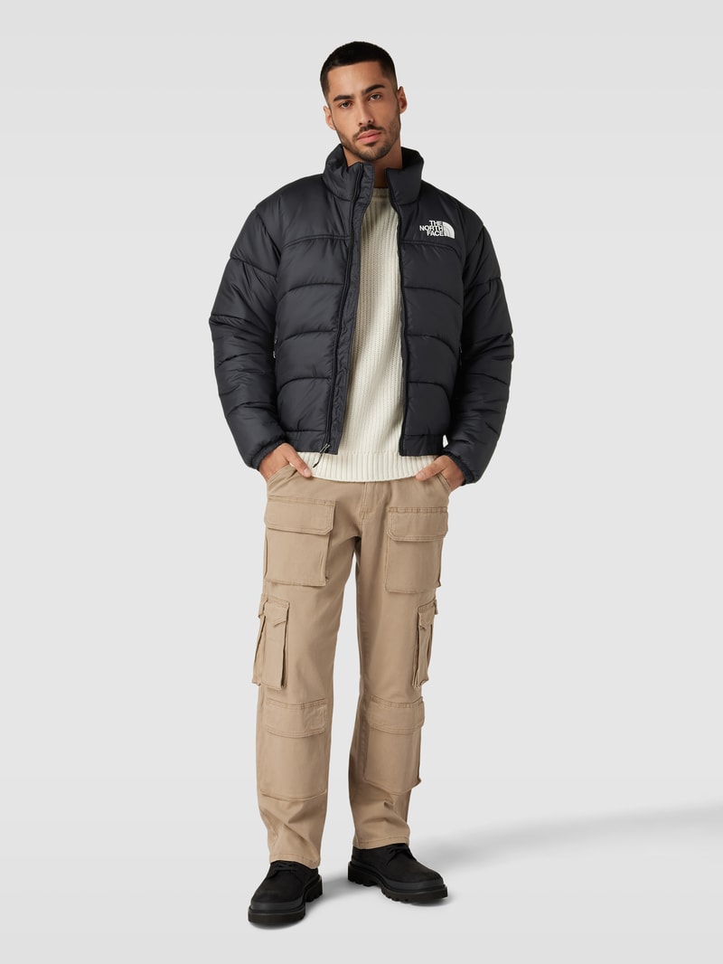 Steppjacke mit Reißverschlusstaschen in schwarz