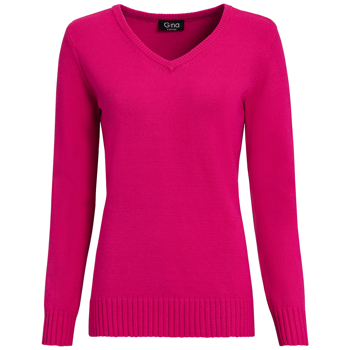 Damen Feinstrickpullover mit V-Ausschnitt