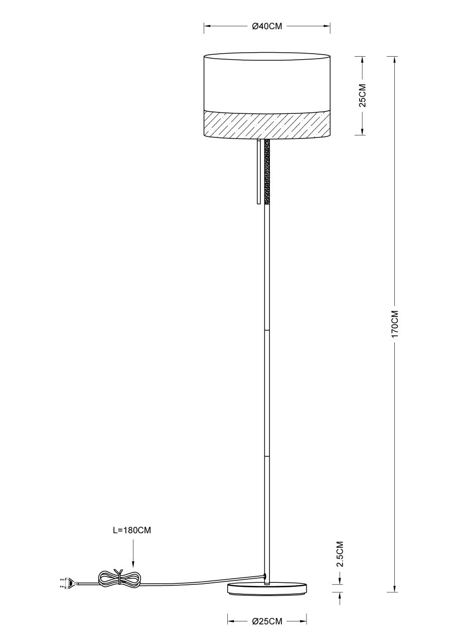Globo Lighting - CHIPSY - Stehleuchte Metall Nickel matt, 1x E27