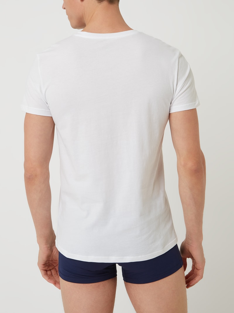 T-Shirt im 2er-Pack mit Brand-Schriftzug in weiß