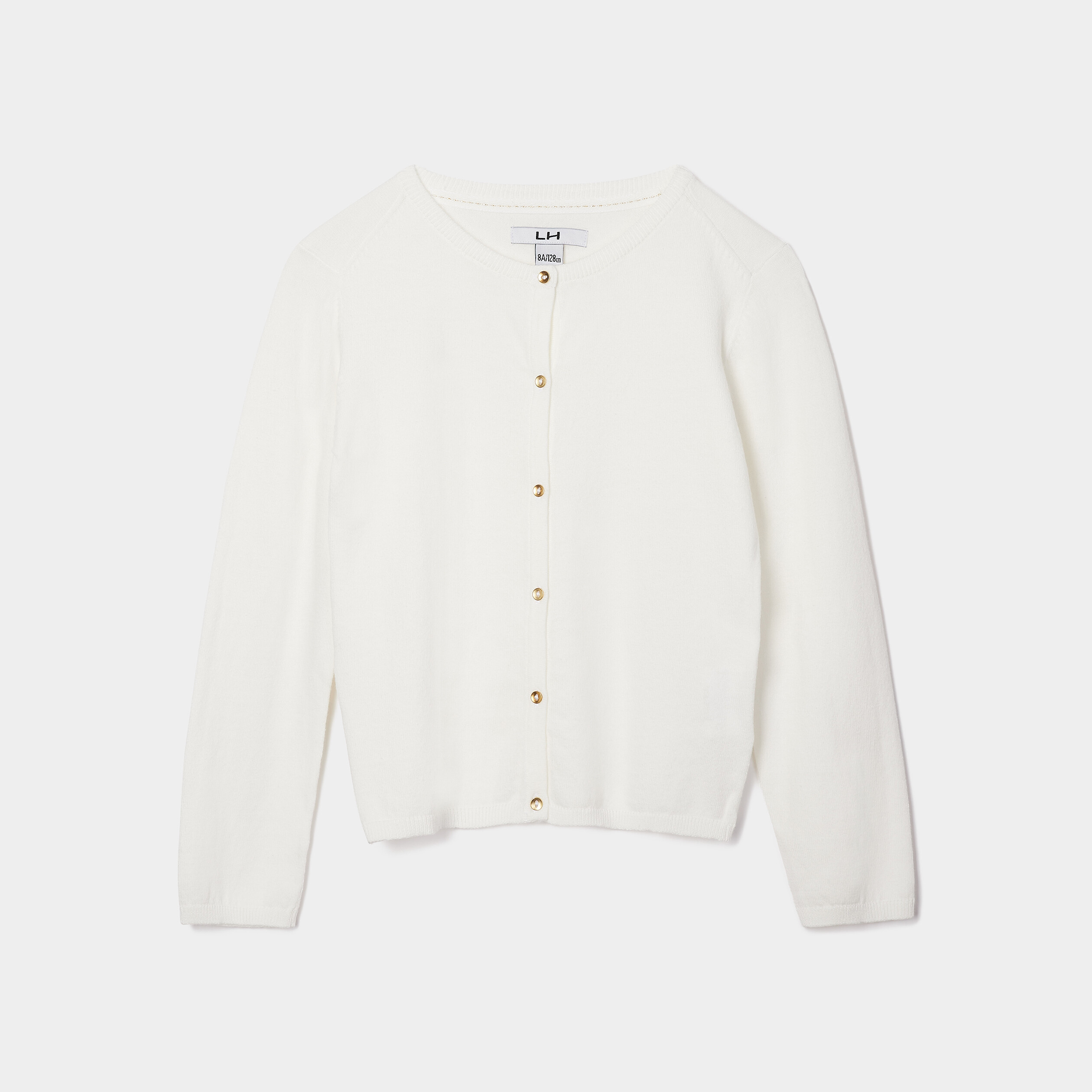Gilet boutonné ivoire fille | La Halle