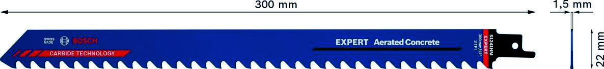 Bosch Blue Accessories 2608900410 Expert „Porenbeton“ S 1241 HM Säbelsägeblatt, 1 Stück