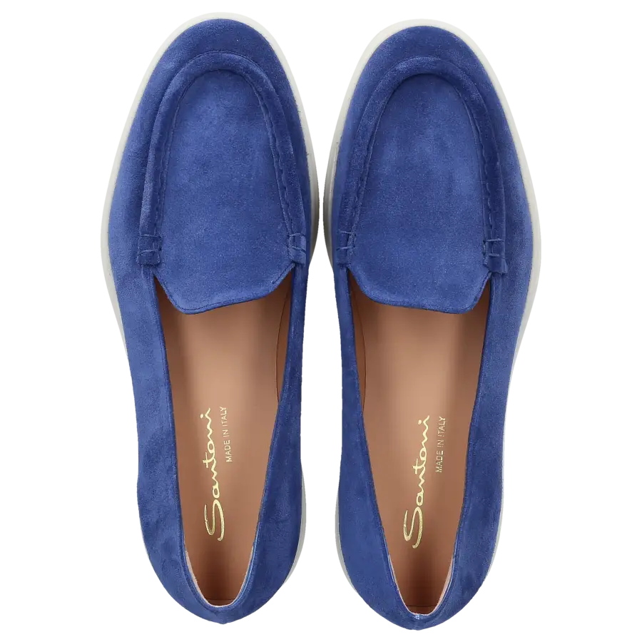 Santoni - Loafer 70143 Veloursleder - blau