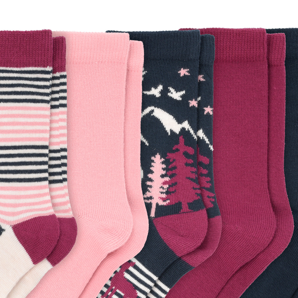 5 Paar Mädchen Socken in Winter-Optik