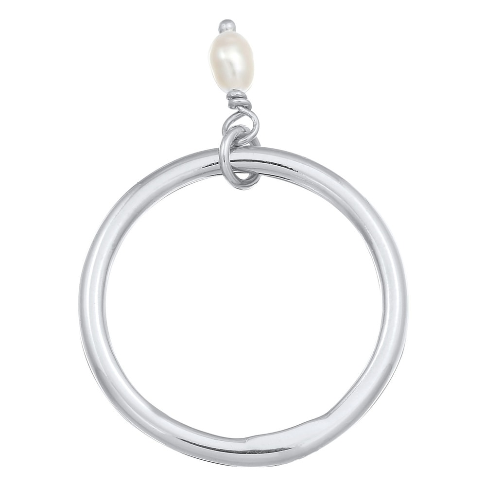 Elli Elli Bague Femmes Pile Basique avec Perle d'eau douce en Argent Sterling 925 Bague