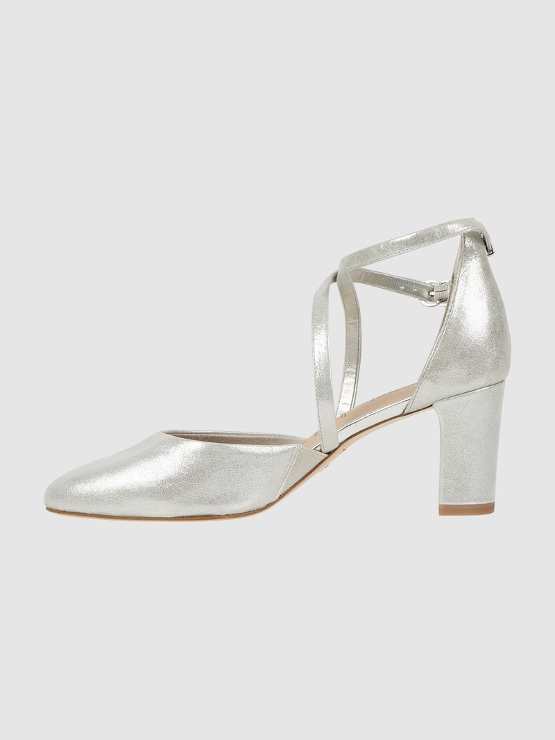 Pumps aus Leder in silber