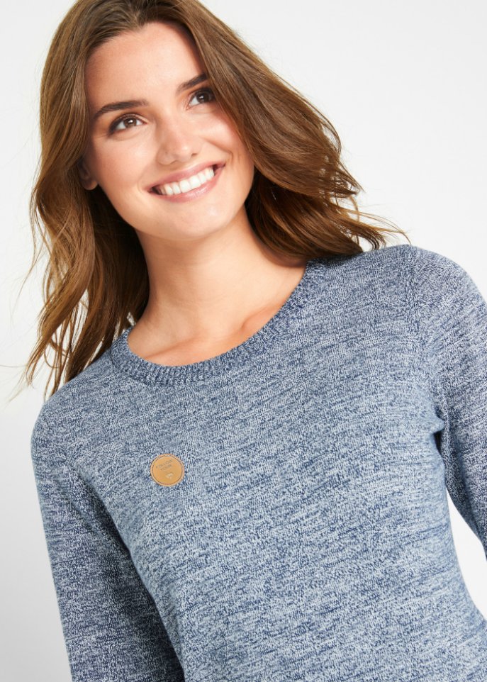 Strickkleid mit Lederimitat-Details