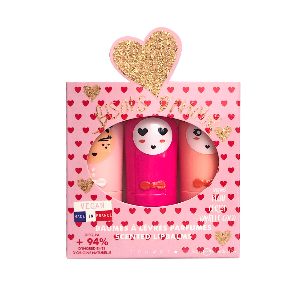 Inuwet Coffret trio cœur ultra red Baumes à lèvres
