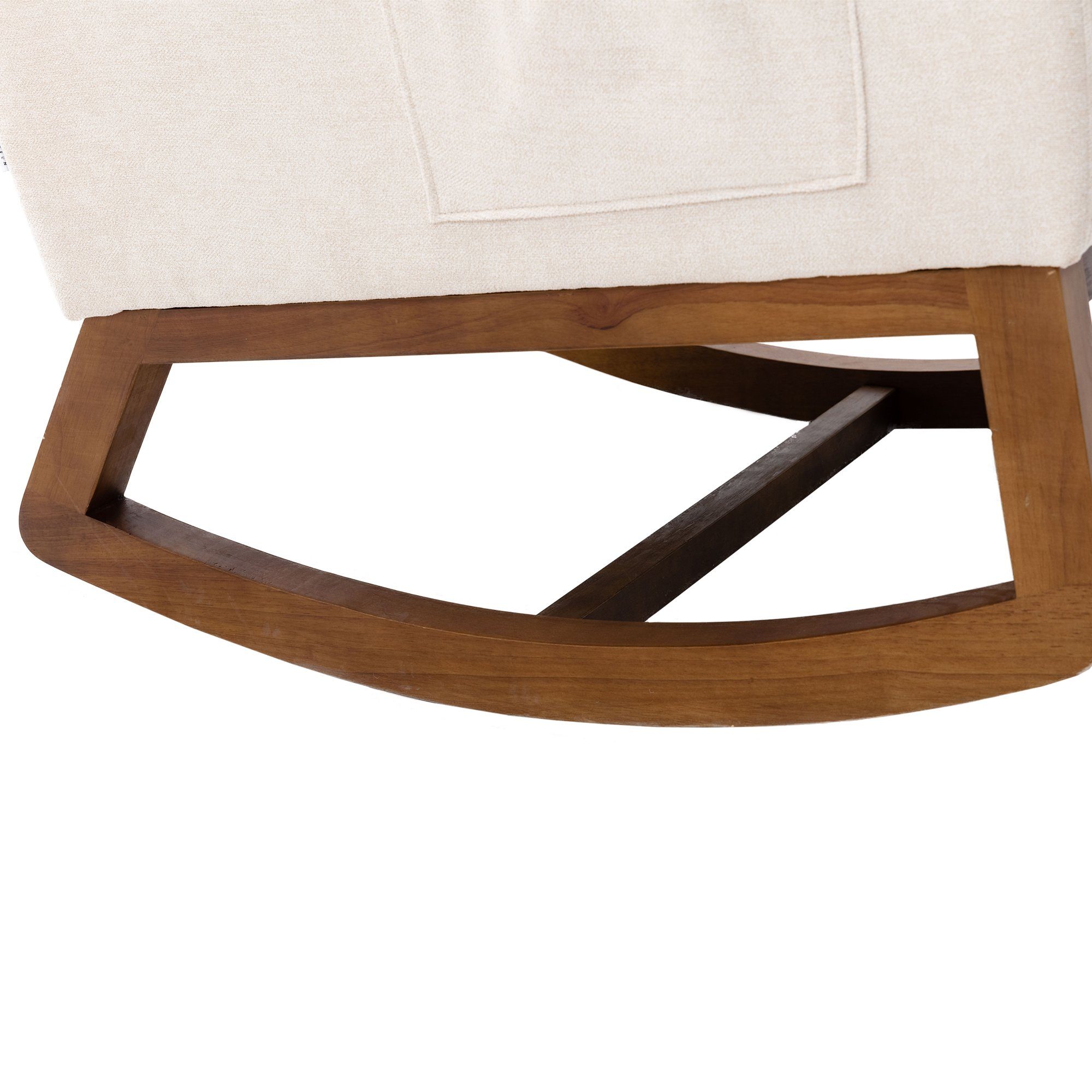 DEEP POWER Schaukelstuhl Freizeitstuhl Schaukelstuhl Holzbeine Leinen 69Lx94Wx101Hcm, Stuhlbeine aus Holz