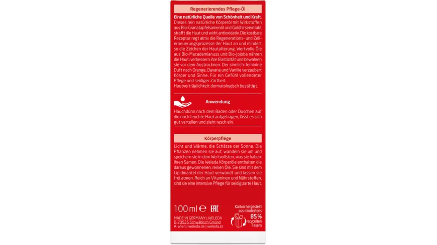 Weleda GRANATAPFEL Regenerierendes Pflege-Öl 100 ml