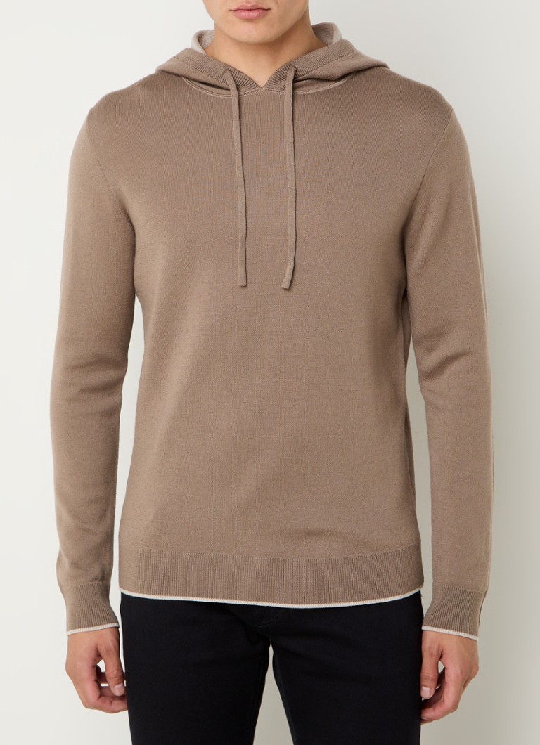 Boggi Milano Fine-knit wool blend sweater with hood