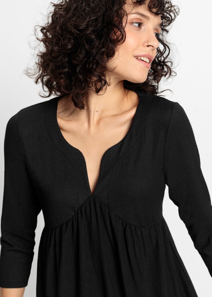 Crepe-Jerseykleid mit Volants