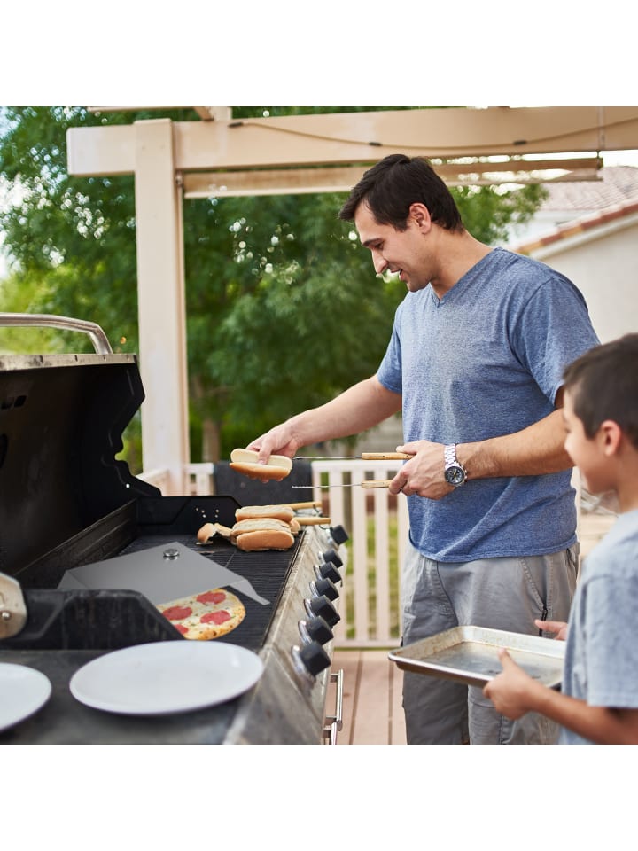 relaxdays BBQ Pizzaaufsatz in Silber günstig kaufen onesize