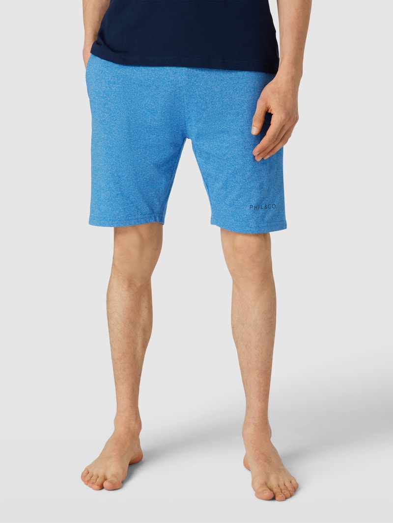 Shorts mit Label-Print in hellblau