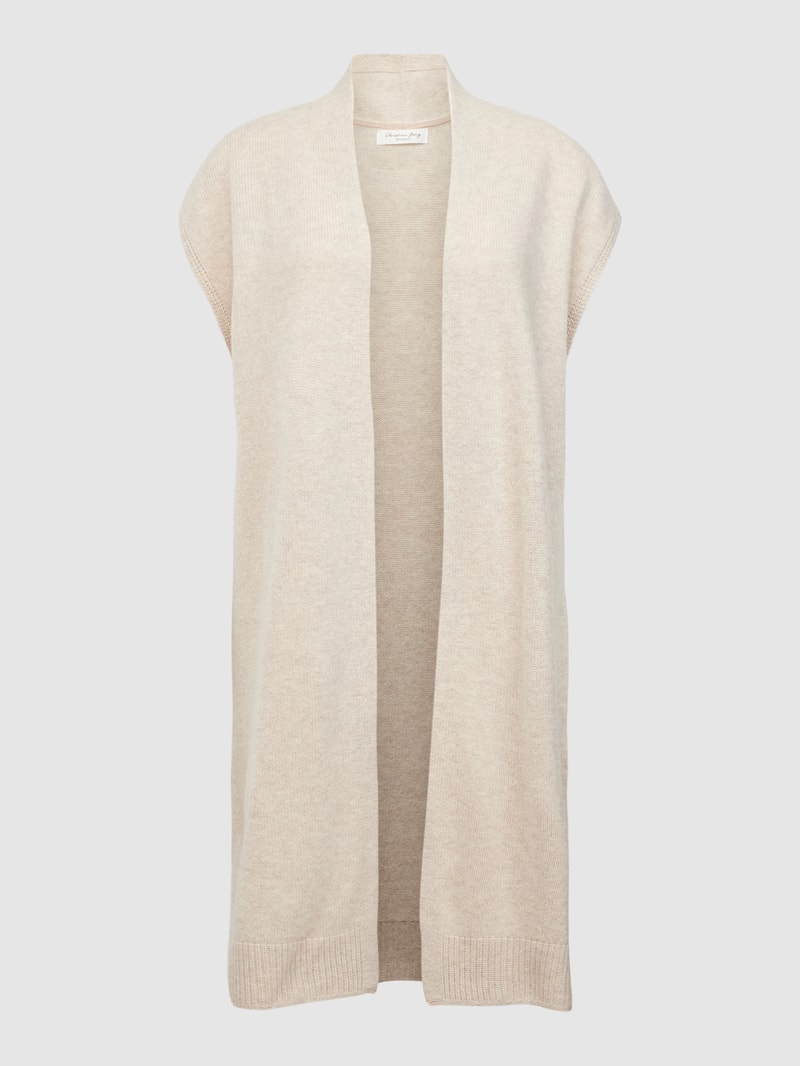 Strickjacke mit offener Front in beige meliert