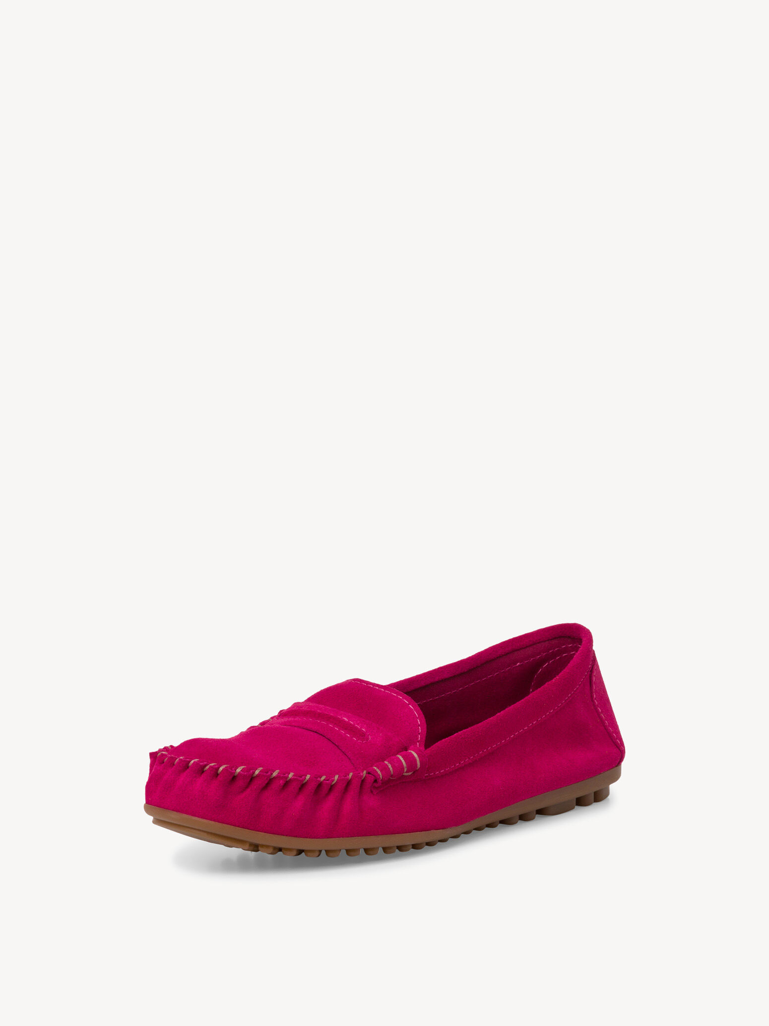 Mocassin en cuir - rose fuchsia