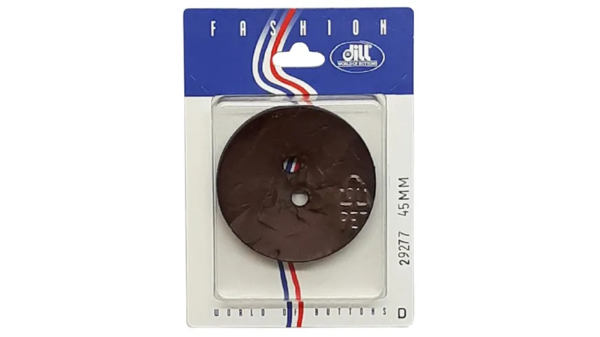 Dill 2-loch-Knopf rund mit Struktur Ø 45mm braun